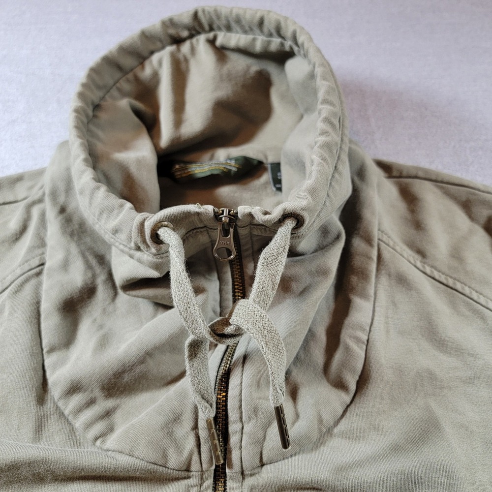 Eddie Bauer Full Zip Jacket Womens Large Olive Green Excellent Cinched Waist - Picture 4 of 5